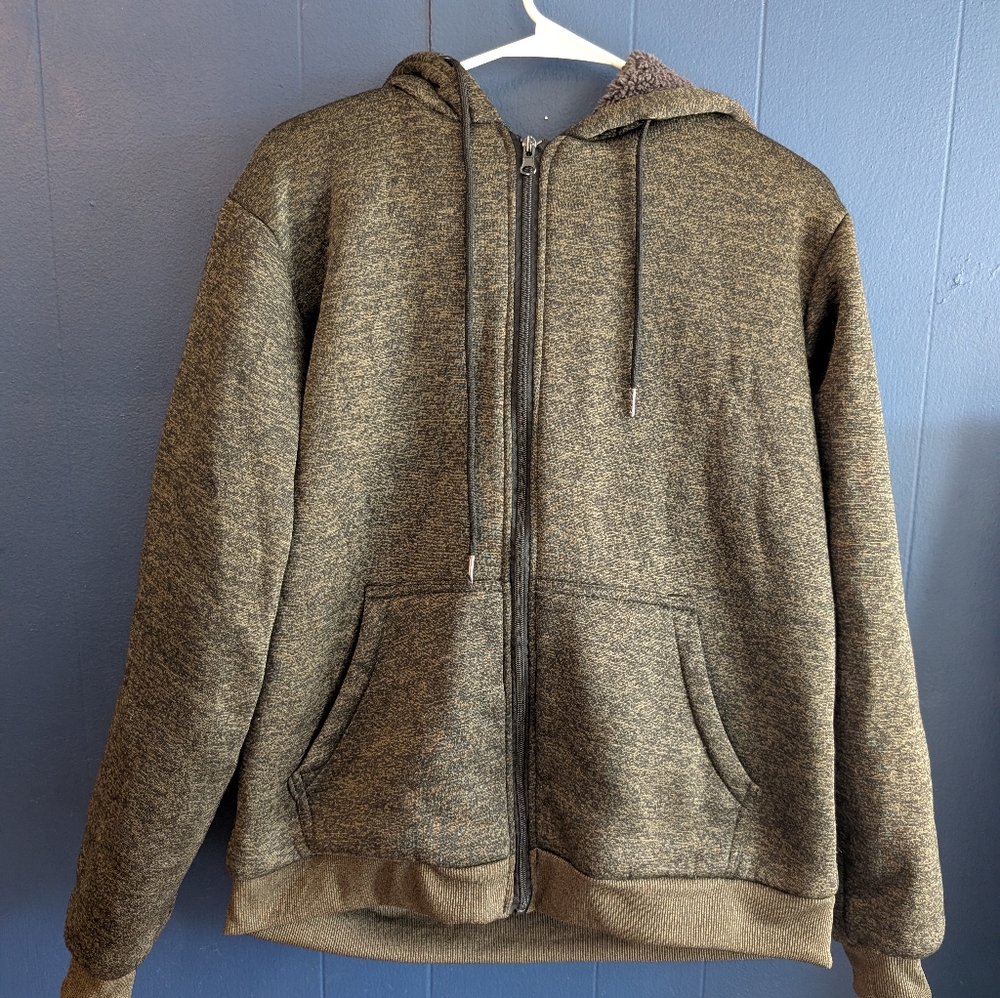 Range Olive Green Zip Up Men Sweater